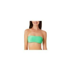California Waves Metallic Shine Bandeau Bikini Top In Mint - XL
